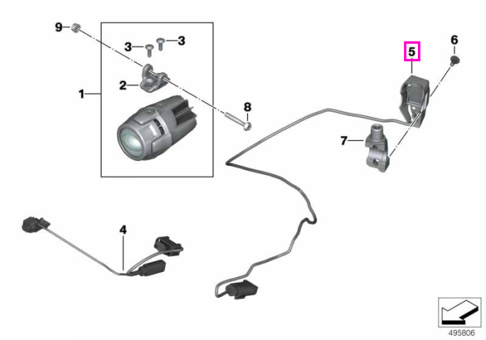 Comutator faruri auxiliare - BMW Motorrad K48, K50, K51, K52, K53, K54, K61, K69, K80, K81, K82, K84