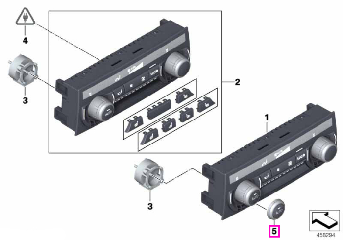 Kit reparatie buton rotativ climatizare - BMW Seria 5 F07 F10 F11 F18, Seria 6 F06 F12 F13, Seria 7 F01 F02 F04, X5 F15 M F85, X6 F16 M F86