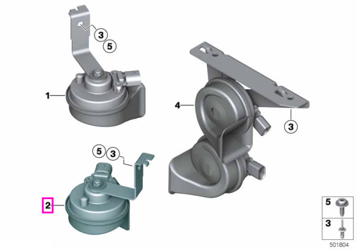 Claxon electronic, frecventa inalta - BMW Seria 1 F20 F21, Seria 2 F22 F23 F87 M2, Seria 3 F30 F31 F34 F35 F80 M3, Seria 4 F32 F33 F36 F82 F83 M4