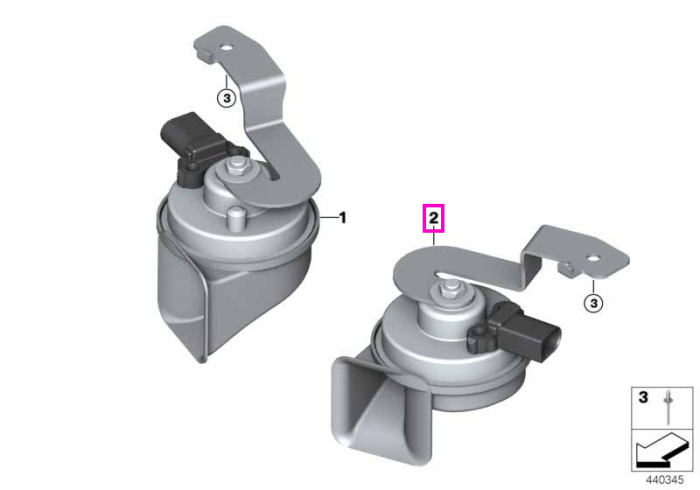 Claxon, tonalitate joasa - BMW Seria 5 G30 G31 F90 M5, Seria 6 G32, Seria 7 G11 G12, Seria 8 G14 G15 G16 F91 F92 F93 M8