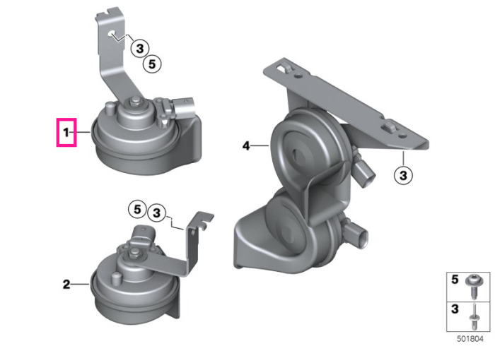 Claxon, tonalitate joasa - BMW Seria 2 F22 F23 F87 M2, Seria 3 F30 F31 F34 F80 M3, Seria 4 F32 F33 F36 F82 F83 M4