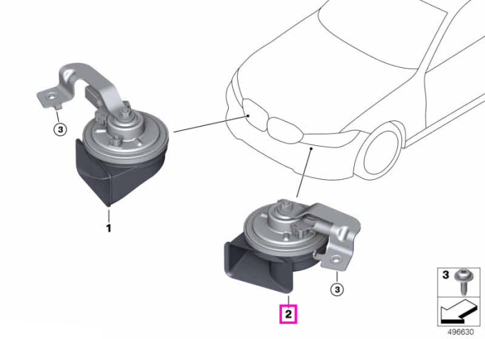  Claxon, tonalitate joasa - BMW Seria 2 G42 G87 M2, Seria 3 G20 G21, Seria 4 G22 G23