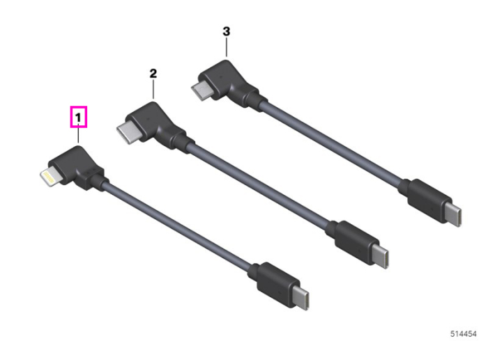 Cablu adaptor Lightning, USB-C - BMW Motorrad K07 (CE 04), K08 (C 400 GT), K35 (R 18 B, R 18 Transcontinental), K48 (K 1600 GT, K 1600 GTL), K61 (K 1600 Bagger), KA3 (R 1300 RT)