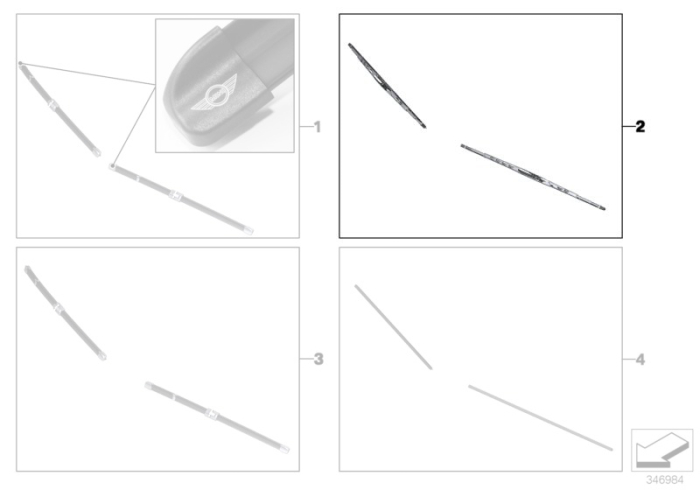 Set lamele stergator parbriz - Mini Cabrio R52 R57, Clubman R55, Coupe R58, Roadster R59, R50, R53, R56
