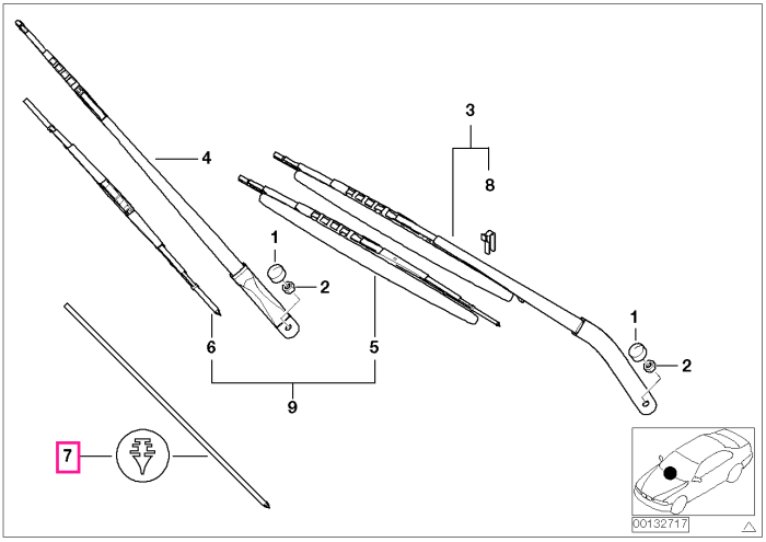 Set lamele stergator parbriz - BMW X5 E53