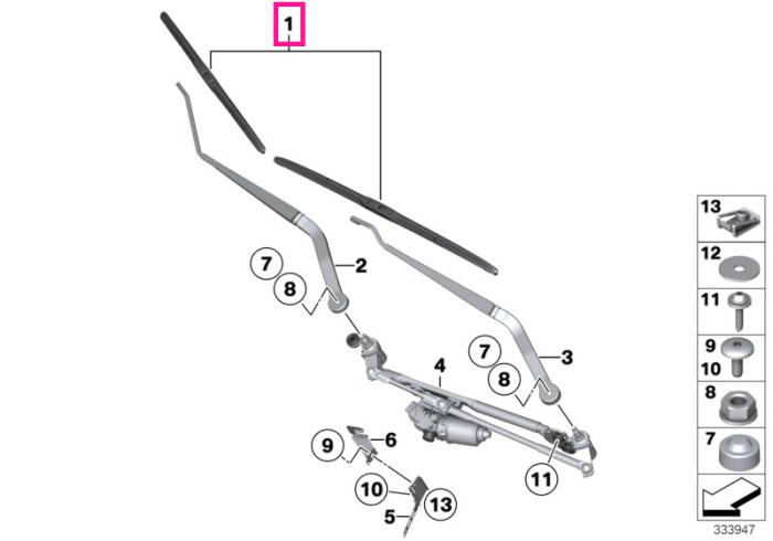 Set lamele stergator parbriz - BMW X5 F15 F85M, X6 F16 F86M - RHD (Volan pe partea dreapta)