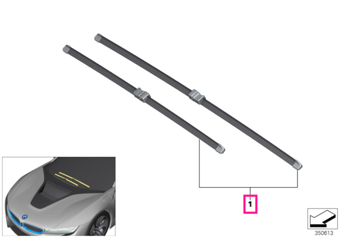 Set lamele stergator parbriz - BMW i8 I12