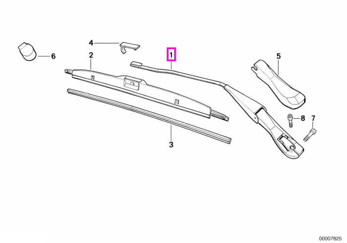 Brat stergator parbriz dreapta - BMW Seria 7 E32
