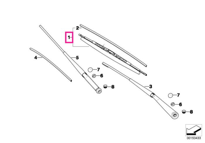 Set lamele stergator parbriz - BMW X3 E83 - RHD (Volan pe partea dreapta)
