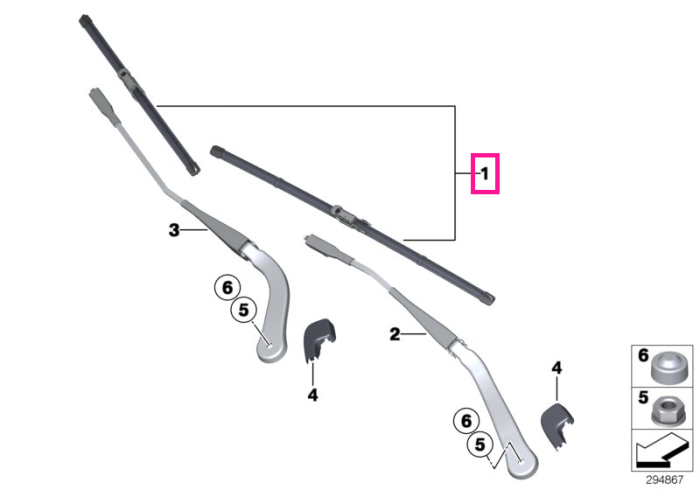 Set lamele stergator parbriz - BMW Seria 3 E90LCI E91LCI - RHD (Volan pe partea dreapta)