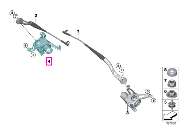 Motor actionare stergator parbriz dreapta - BMW i3 I01