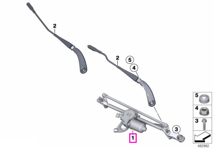 Ansamblu mecanism stergatoare parbriz - BMW Seria 3 F30 F31 F34 F35 F80 M3, Seria 4 F32 F33 F36 F82 F83 M4