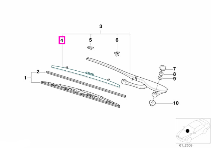  Deflector brat stergator parbriz, dreapta - BMW Seria 5 E39	