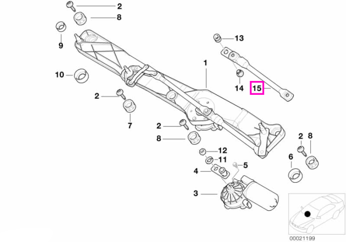Tija actionare stergatoare - BMW Seria 5 E39