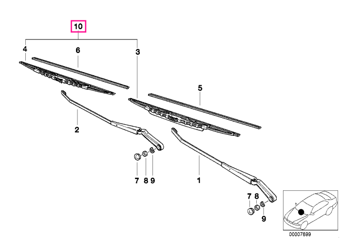 Set lamele stergator parbriz - BMW Seria 3 E36