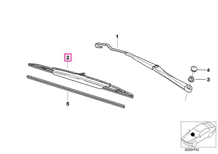 Set lamele stergator parbriz - BMW Z3 E36
