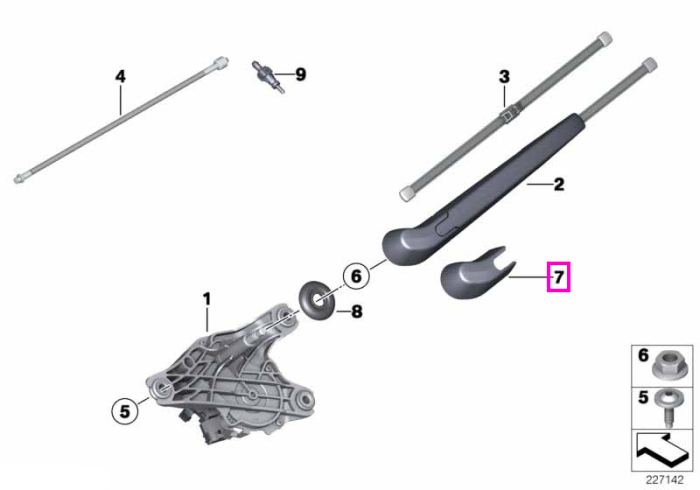 Capac baza brat stergator luneta - BMW X3 F25, X5 E70