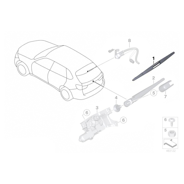 Lamela stergator luneta - BMW X5 F15 F85M