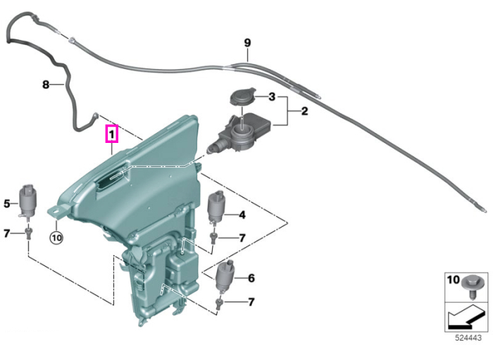 Rezervor lichid spalare parbriz - BMW Seria 5 G60 G61 G90 G99 M5, Seria 7 G70