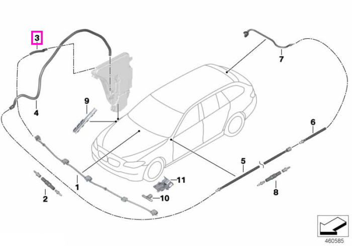 Furtun sistem spalare parbriz - BMW X5 E70, X6 E71 E72 Hybrid