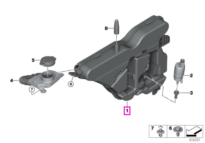 Rezervor lichid spalare parbriz - BMW Seria 3 G80 G81 M3, Seria 4 G82 G83 M4