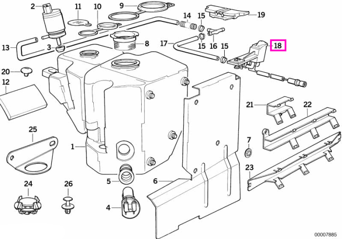 Duza/Spritiera lichid spalare parbriz, incalzita - BMW Seria 8 E31
