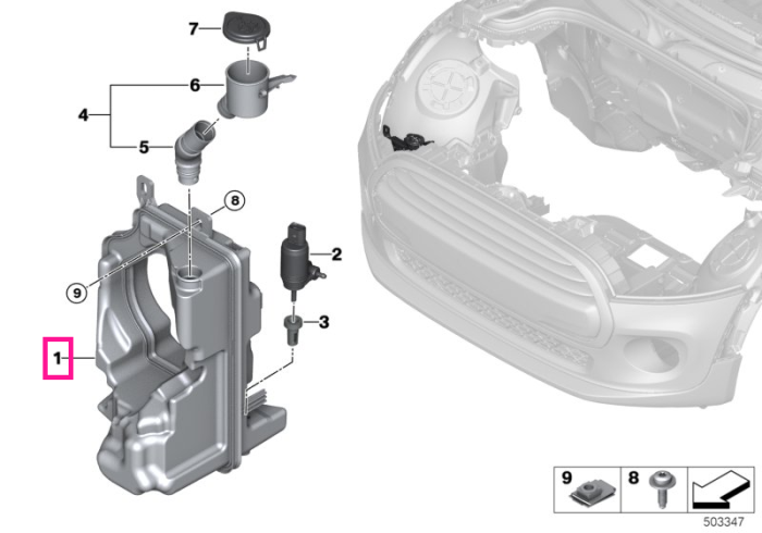 Rezervor lichid parbriz - Mini Cabrio F57, Clubman F54, F55, F56