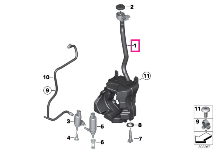 Rezervor lichid de spălare parbriz - Mini Countryman R60, Paceman R61