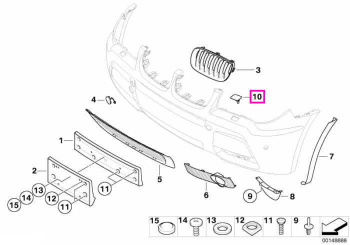 Capac duza spalare far, grunduit, stanga - BMW X3 E83