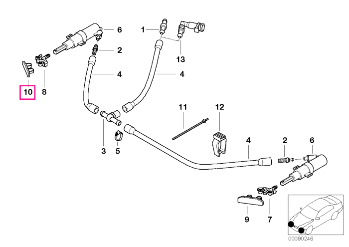 Ornament duza spalare far dreapta, primerizat - BMW Seria 3 E46