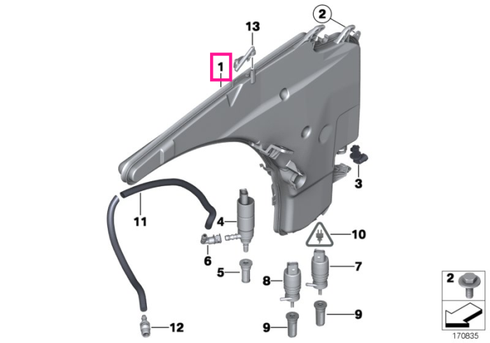 Rezervor lichid parbriz - BMW Seria 1 E82 E88, Seria 3 E90