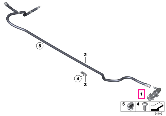 Spritiera/Duza presiune inalta, spalare far dreapta - BMW Seria 5 F07 F10 F11 F18	