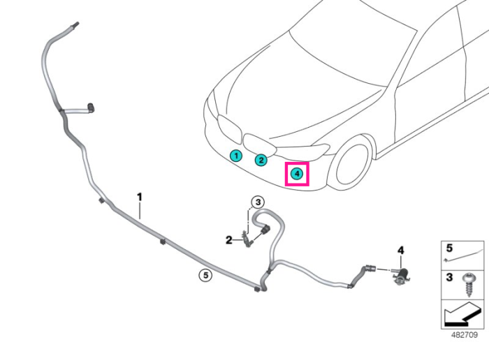 Cilindru cu duza stropitor far dreapta - BMW Seria 5 G30 G31 G38, Seria 6 G32	