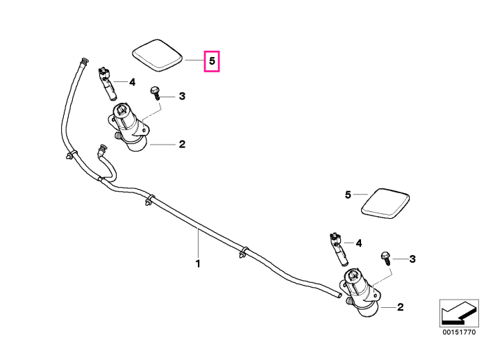 Ornament/Capac spalator far, stanga - BMW Seria 1 E81 E82 E87 E88