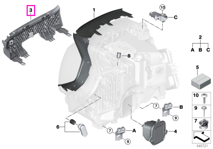 Suport far, stanga - BMW  iX3 G08, X3 G01 G08 F97 M, X4 G02 F98 M