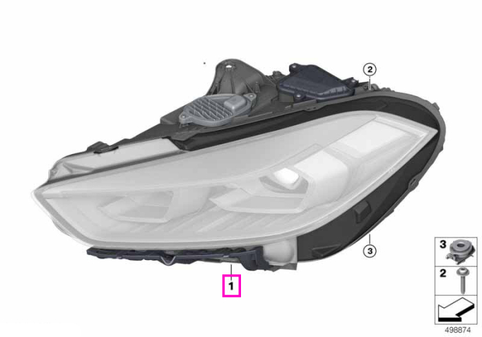 Far Bi-LED AHL, dreapta (Individual) - BMW Seria 1 F40