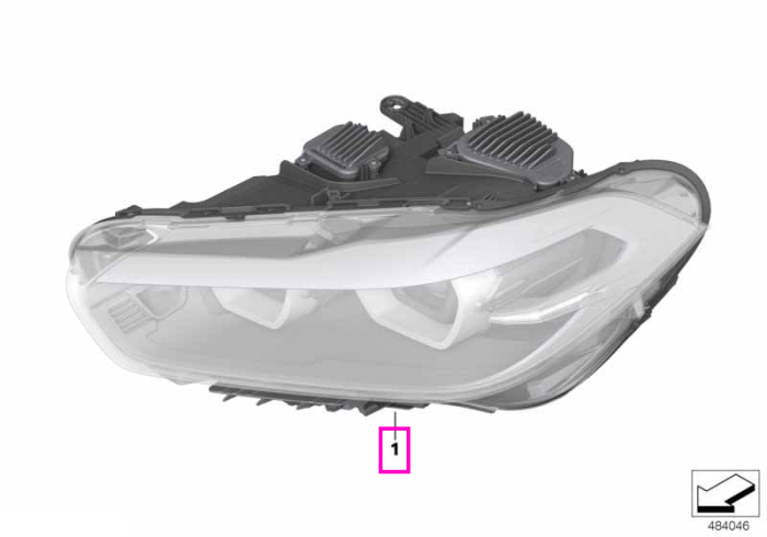 Far LED, AHL, Shadow Line, dreapta - BMW X2 F39