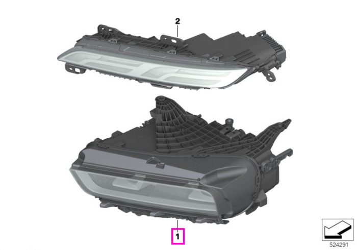 Far LED, dreapta jos, (Crystal) - BMW Seria 7 G70	