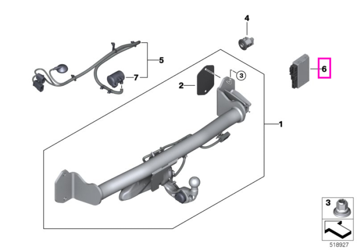 Unitate de control carlig tractare (AAG 02 HIGH) - BMW Seria 2 U06, Seria 5 G60 G61, Seria 7 G70, iX I20, X1 U11, X2 U10, X5 G05 F95 M, X6 G06 F96 M, XM G09 - Mini Countryman U25