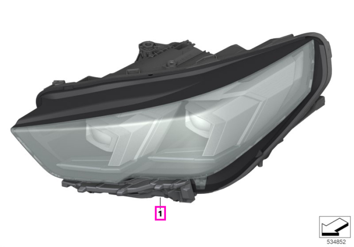 Far tehnologie LED, AHL, dreapta - BMW X2 U10
