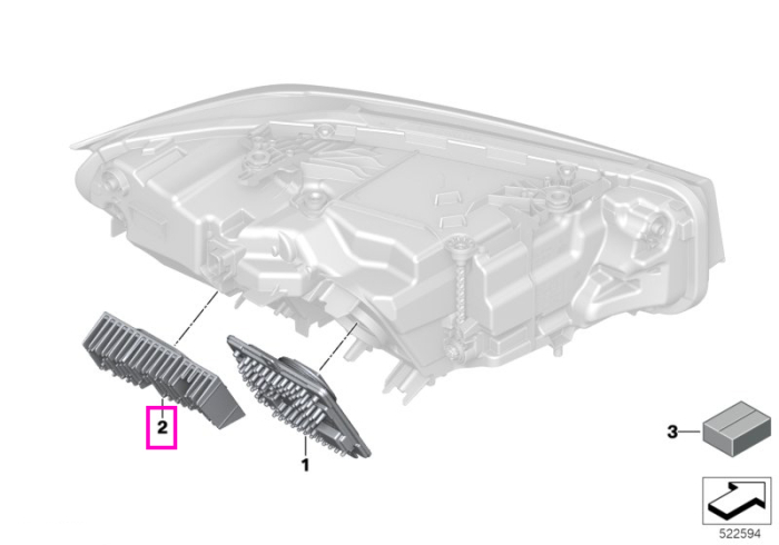 Modul LED lumini de zi, indicator semnalizare, stanga - BMW Seria 3 G20 G21 G28, i3L G28