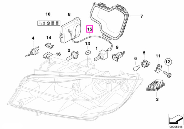 Cablu de conexiune Xenon ZKW - BMW Seria 3 E90 E91