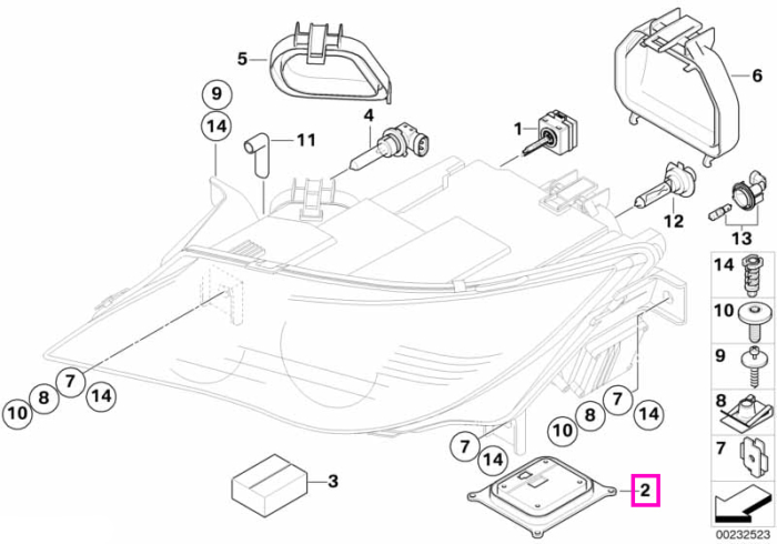 Unitate control / bloc comanda far xenon - BMW Seria 3 E90 E92 E93, Seria 6 E63 E64, X3 E83, X5 E70 - Mini Cabrio R52 R57, Clubman R55, R56 R58, Roadster R59