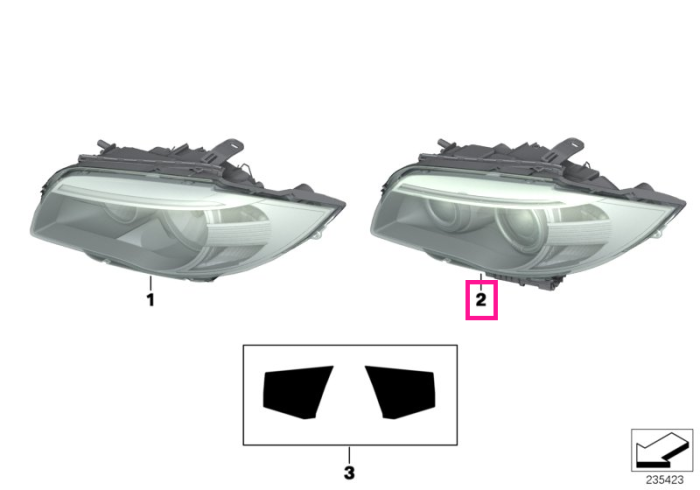 Far AHL-Xenon, dreapta - BMW Seria 1 E82 E88