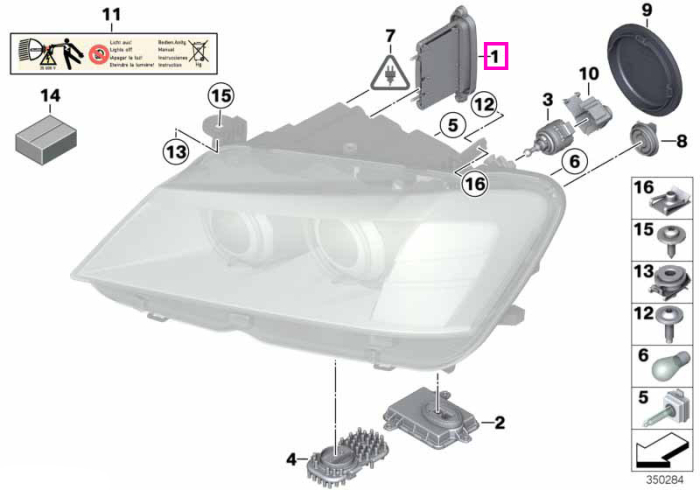 Modul comanda far Xenon/ALC (Adaptive Light Control) - BMW X3 F25