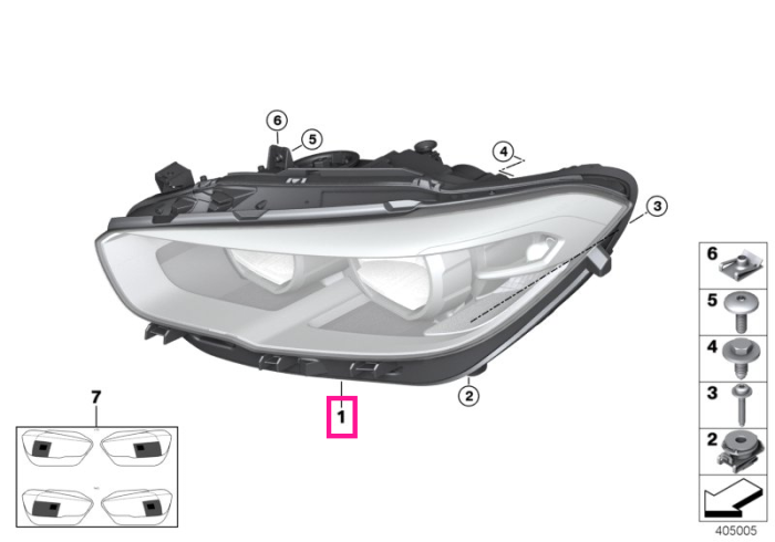 Far halogen, stanga - BMW Seria 1 F20 F21