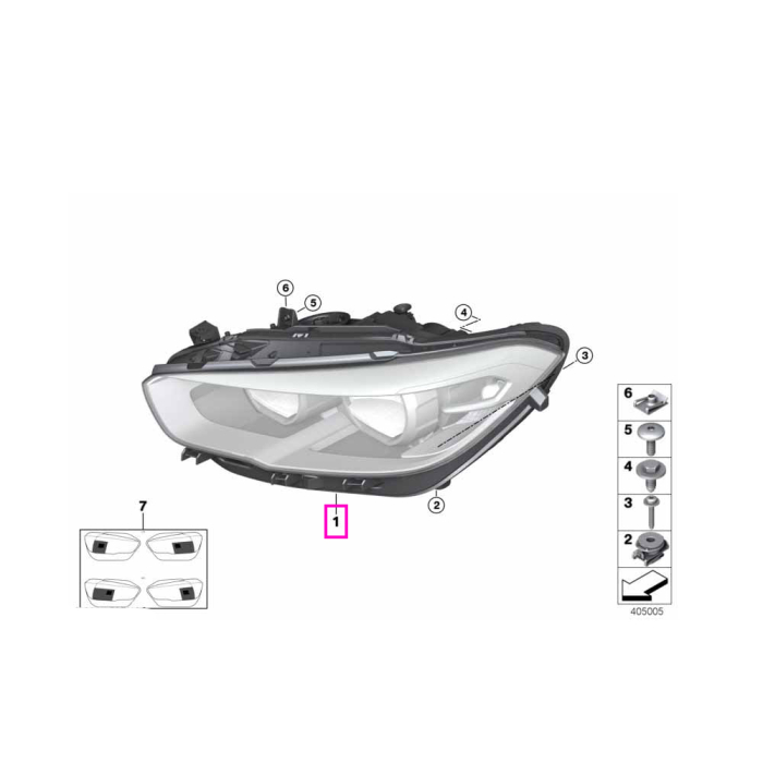 Far halogen, dreapta - BMW Seria 1 F20 F21 - LHD/RHD