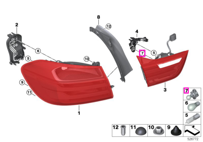 Bec (12V PW16W) - BMW Seria 4 F32 F33 F36, F82 F83 M4, Seria 5 F07
