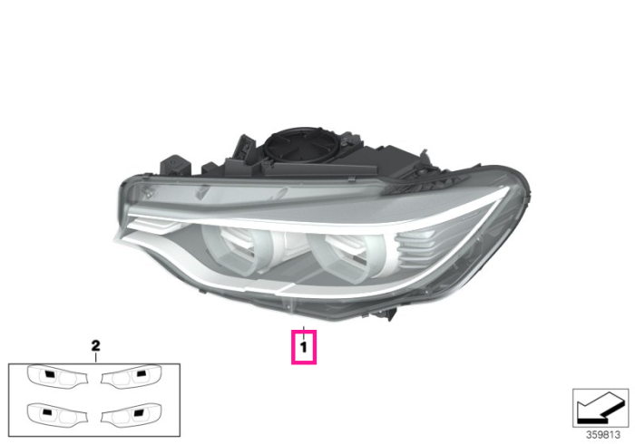Far Bi-Xenon, dreapta - BMW Seria 3 F80 M3, Seria 4 F32 F33 F36 F82 F83 M4	