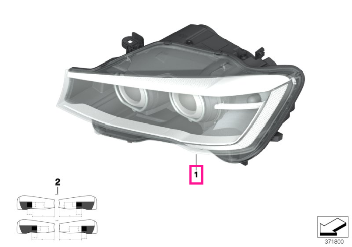 Far Bi-Xenon, dreapta - BMW X3 F25, X4 F26